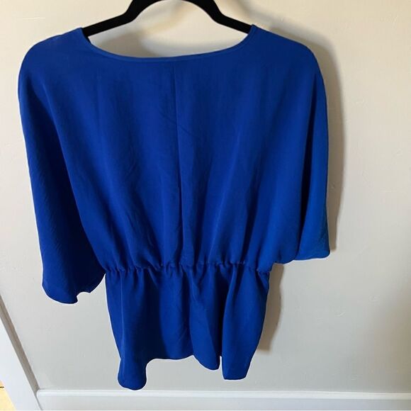 NWOT ASOS CURVE knot front blouse in electric blue sz 14 - Picture 5 of 9